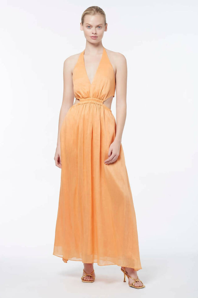 Manning Cartell Lyrical Colours Halter Maxi Mango Size 12 - 12 / Orange - Dresses