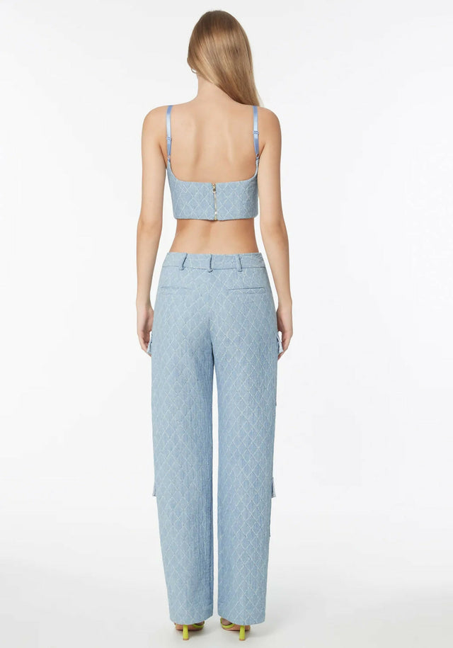 Manning Cartell Quilted Denim Corset and Cargo Pant Set Blue Size AU 4 - 4 / Blue - Outfit Sets