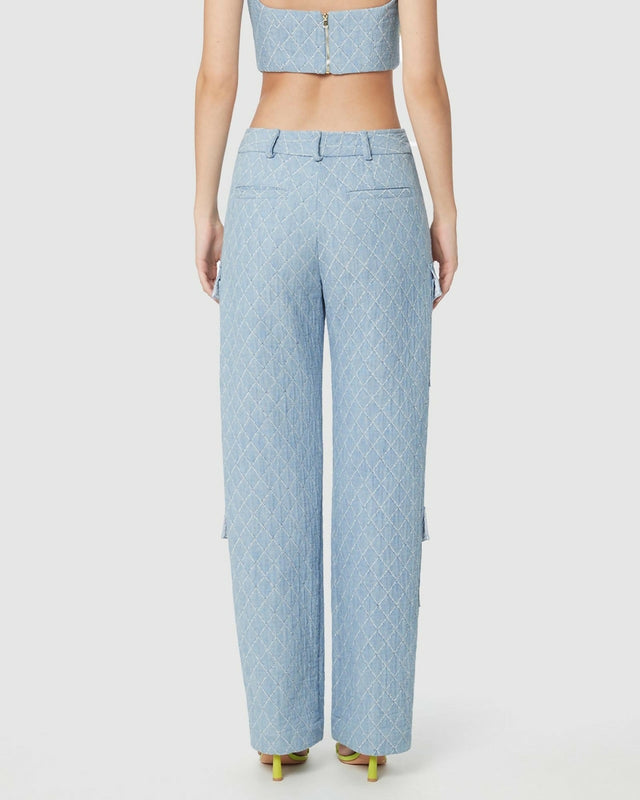 Manning Cartell Quilted Denim Corset and Cargo Pant Set Blue Size AU 4 - 4 / Blue - Outfit Sets