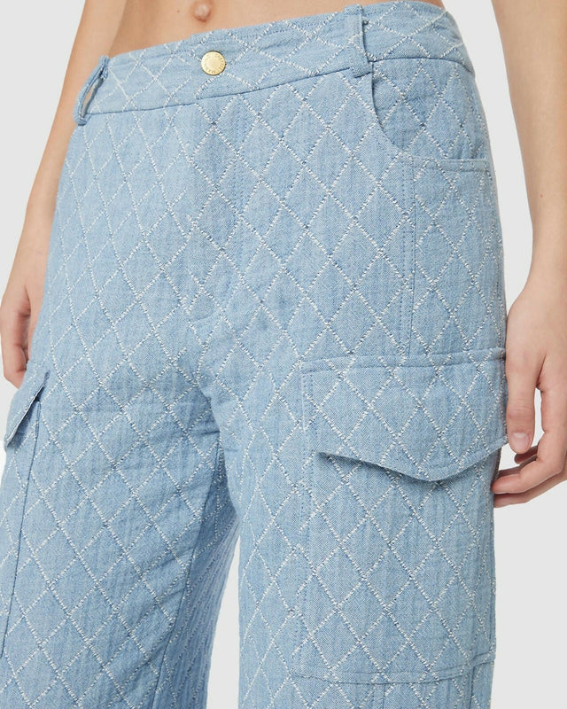 Manning Cartell Quilted Denim Corset and Cargo Pant Set Blue Size AU 4 - 4 / Blue - Outfit Sets