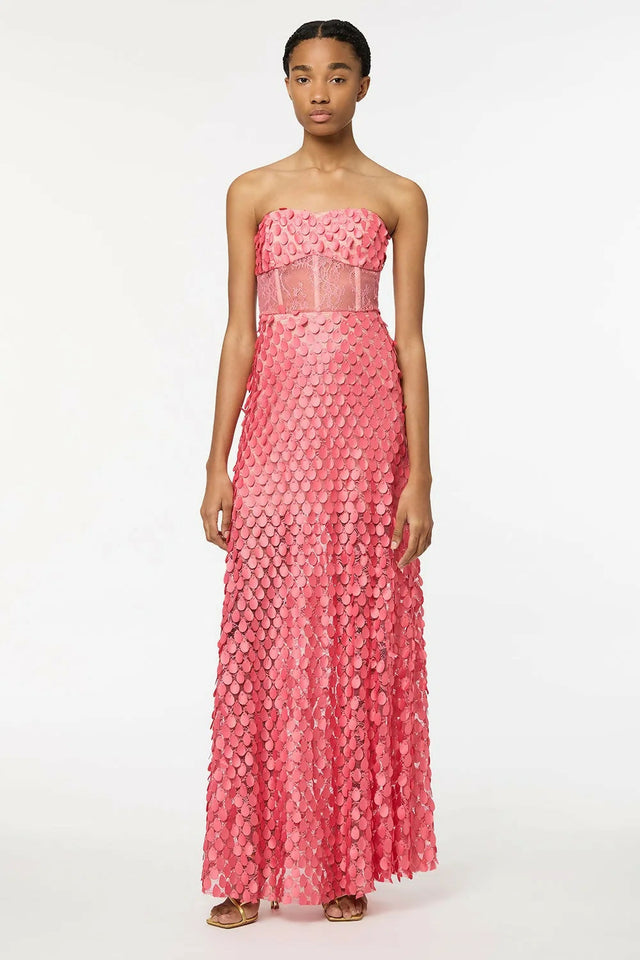 Manning Cartell Supreme Extreme Strapless Gown In Peony Size 8 - 8 / Pink - Dresses