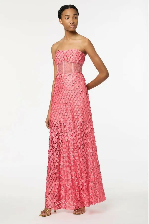 Manning Cartell Supreme Extreme Strapless Gown In Peony Size 8 - 8 / Pink - Dresses