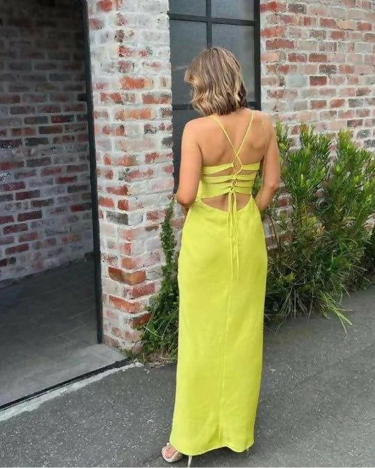 Manning Cartell Time to Shine Slip Dress in Lime - 8 / Yellow - Dresses