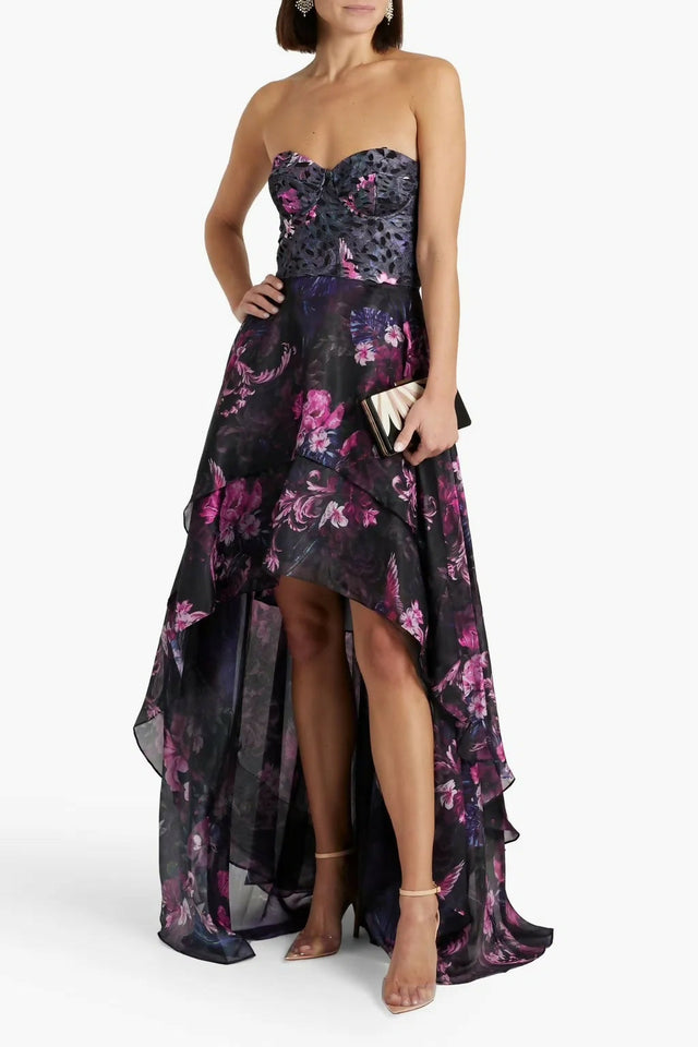 Marchessa Notte Chiffon Gown Floral Size 12 - 12 / Floral - Dresses