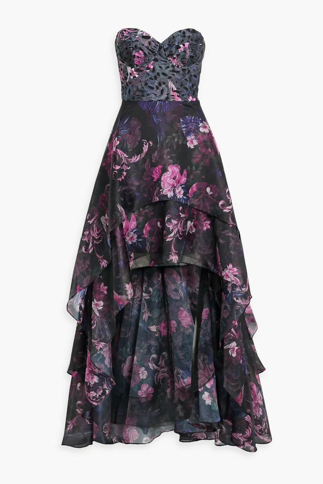 Marchessa Notte Chiffon Gown Floral Size 12 - 12 / Floral - Dresses