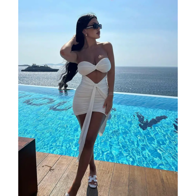 Mars The Label ‘Knotted’ Bandeau Mini - XS / White - Dresses