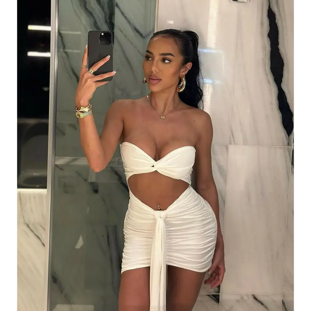 Mars The Label ‘Knotted’ Bandeau Mini - XS / White - Dresses