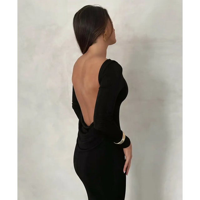 Melani The Label ‘Mia’ Drape Gown - XS / Black - Dresses