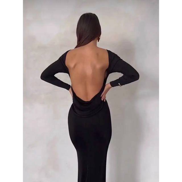 Melani The Label ‘Mia’ Drape Gown - XS / Black - Dresses