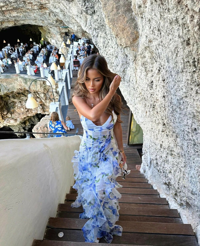 Menti Santorini Iris Flower Maxi Dress - Dresses