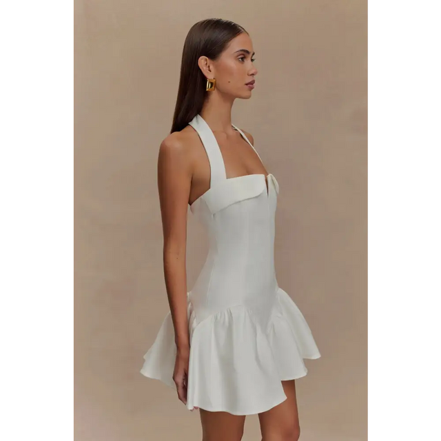 Meshki Calipso Halter Mini - 12 / White - Dresses