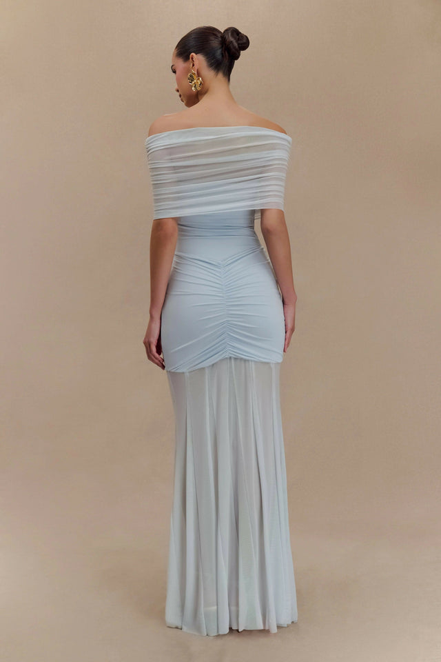 Meshki Caspian Slinky & Mesh Off-Shoulder Maxi - Dresses