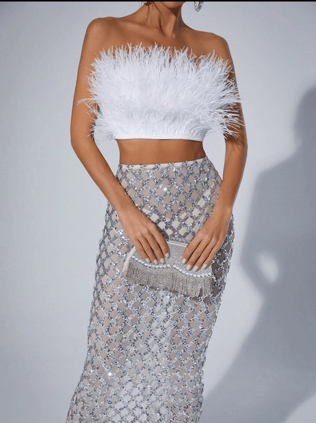 Passion For Fashion Diamante Set Top and Skirt.