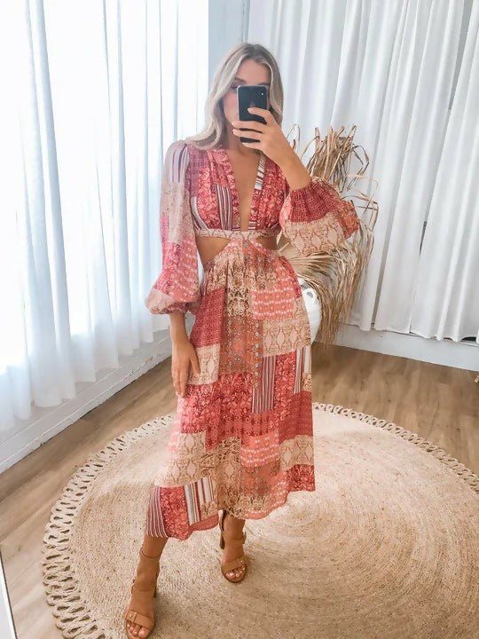 Mirror Mirror Reece Patchwork Dress - 12 / Multi - Dresses