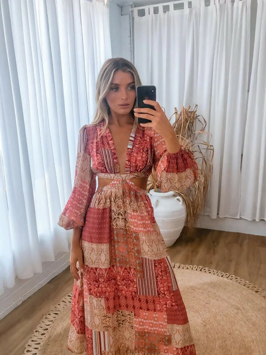 Mirror Mirror Reece Patchwork Dress - 12 / Multi - Dresses