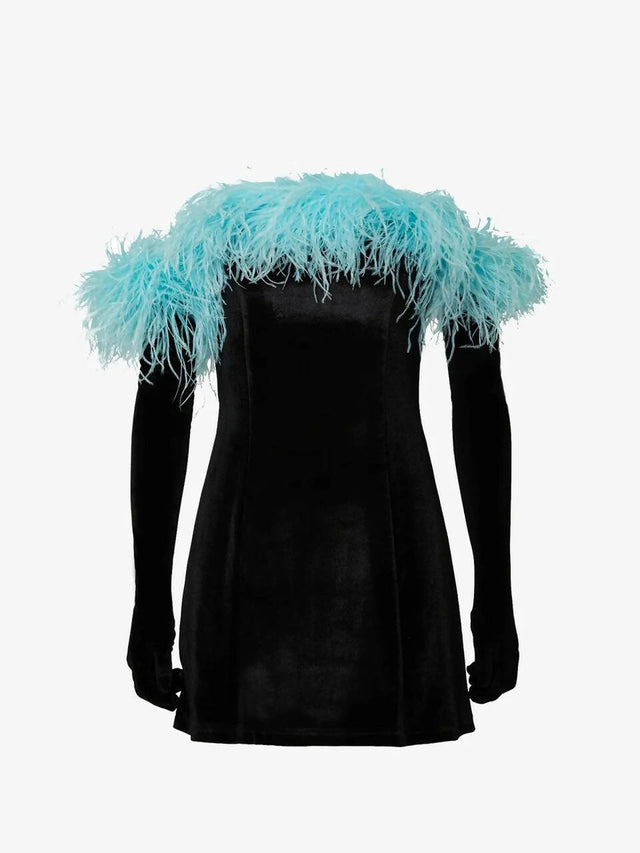 Miscreants - Miscreants Cupid Dress & Gloves in Turquoise