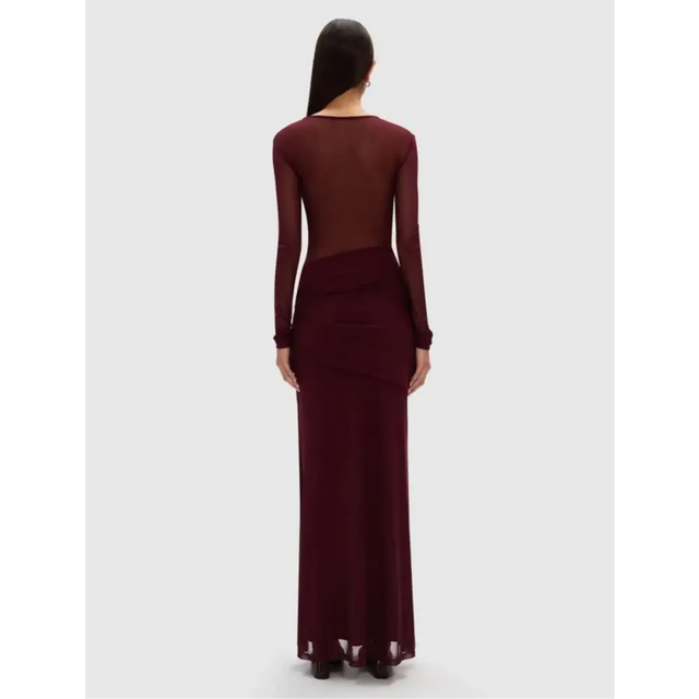 Misha Abelia Mesh Maxi Dress In Berry Size 10 - 10 / Red - Dresses
