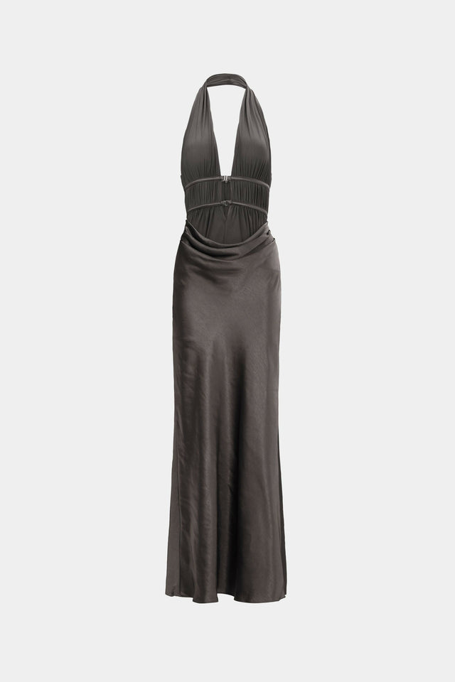 Misha Celine Maxi Pewter - 8 / Grey - Dresses
