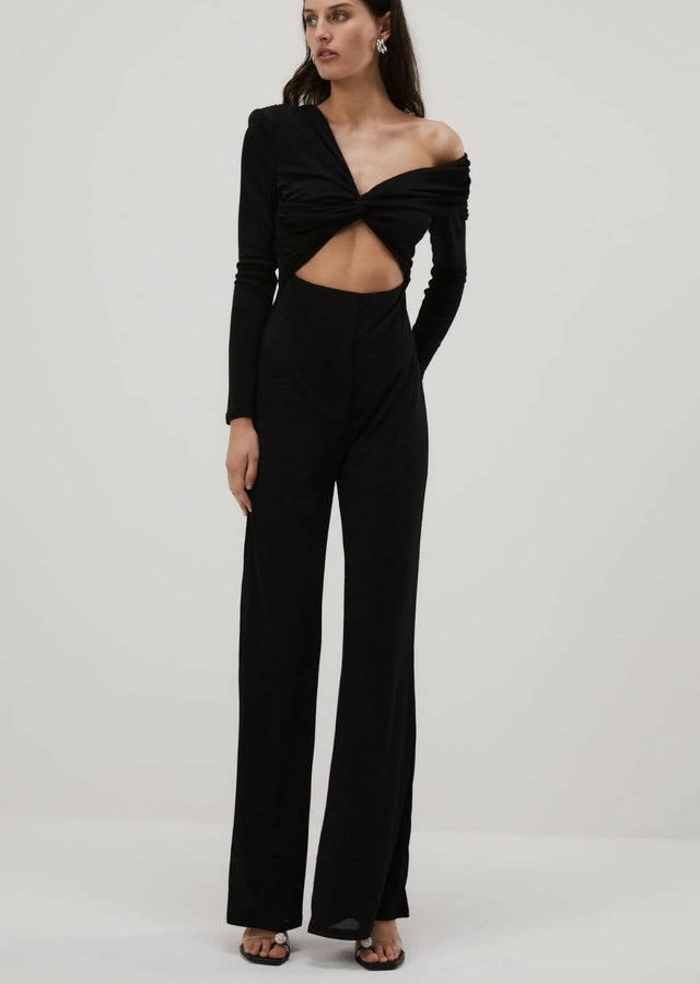 Misha Collection Gyda Slinky Jersey Jumpsuit in Black - 6 / Black - Jumpsuits