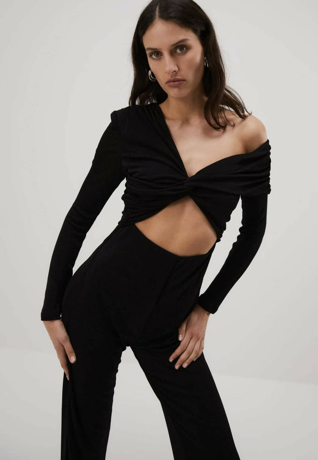 Misha Collection Gyda Slinky Jersey Jumpsuit in Black - 6 / Black - Jumpsuits
