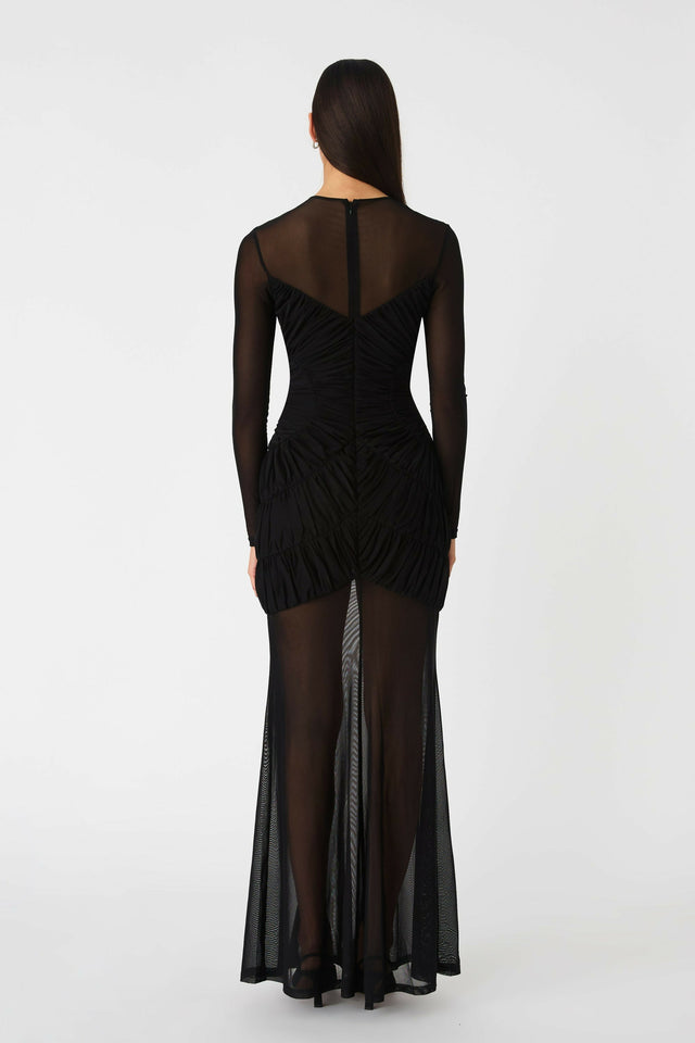 Misha Collection Talitha Fine Mesh Maxi Dress - 8 / Black - Dresses