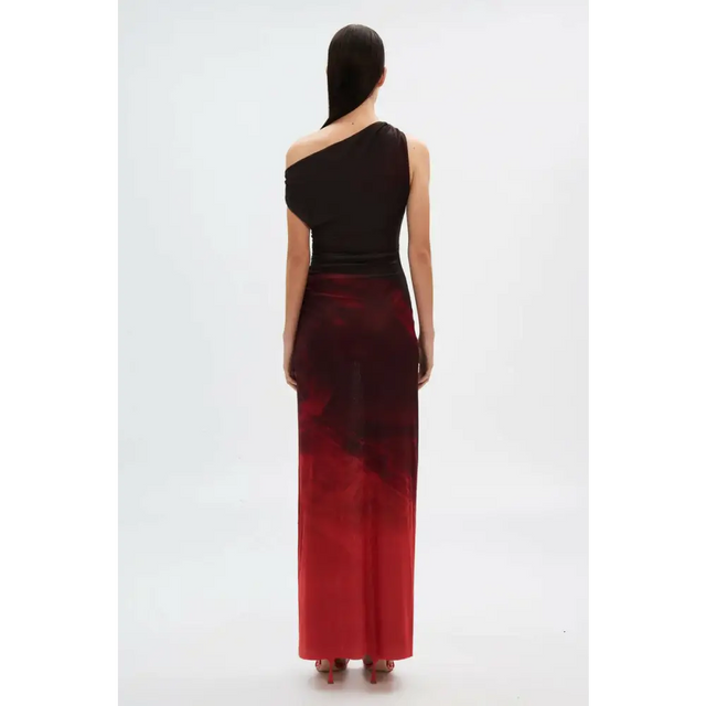 Misha Collection The Nyra Mesh Gown Venus Print Size AU 6 - 6 / Red - Dresses