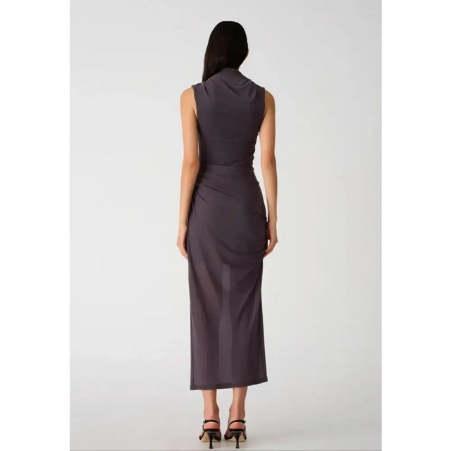 Misha Collection Tillie Mesh Midi Dress in Slate Size AU 8 - 8 / Gray - Dresses