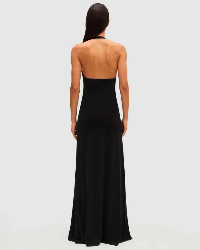 MISHA Jennifer Cupro Maxi Dress - 6 / Black - Dresses