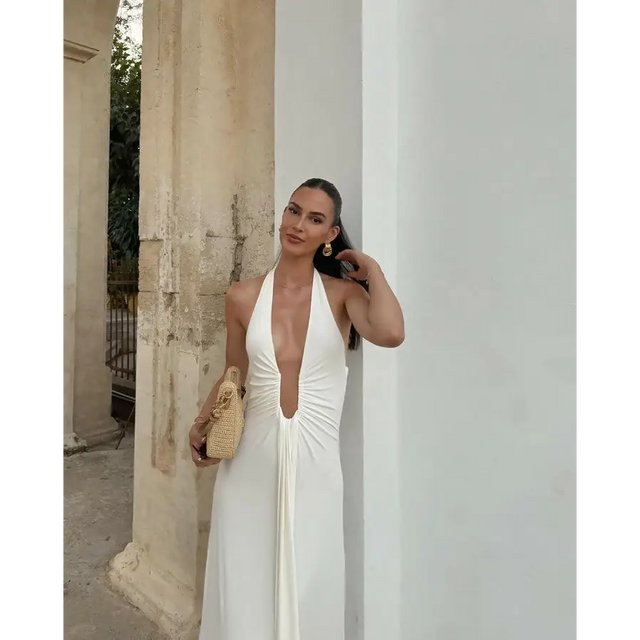 Misha Jennifer Cupro Maxi Dress - 6 / Ivory - Dresses
