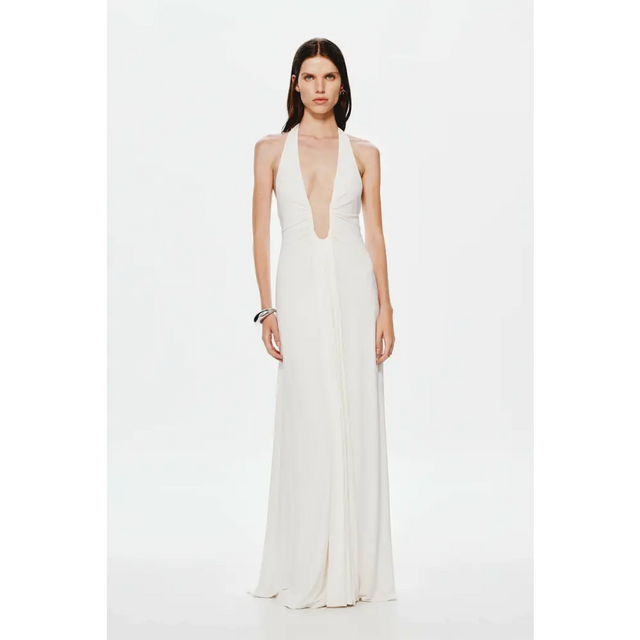 Misha Jennifer Cupro Maxi Dress Ivory Size S - 8 / White - Dresses