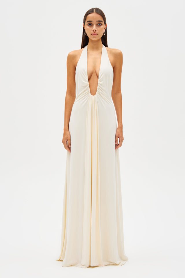 Misha Jennifer Cupro Maxi - Ivory - 8 / White - Dresses