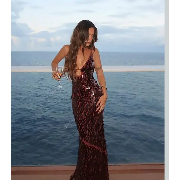 Misha Sapphire Sequin Dress - 8 / Red - Dresses