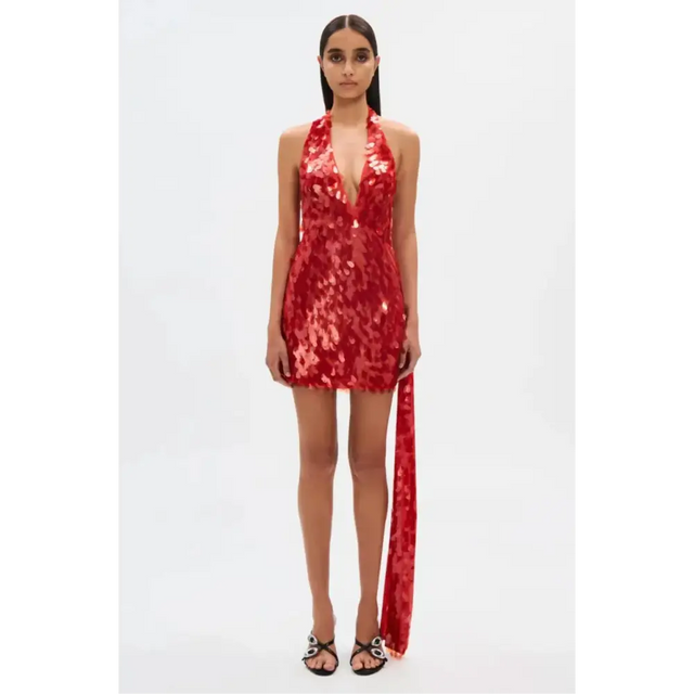 MISHA Sapphire Sequin Mini Dress Red - Dresses