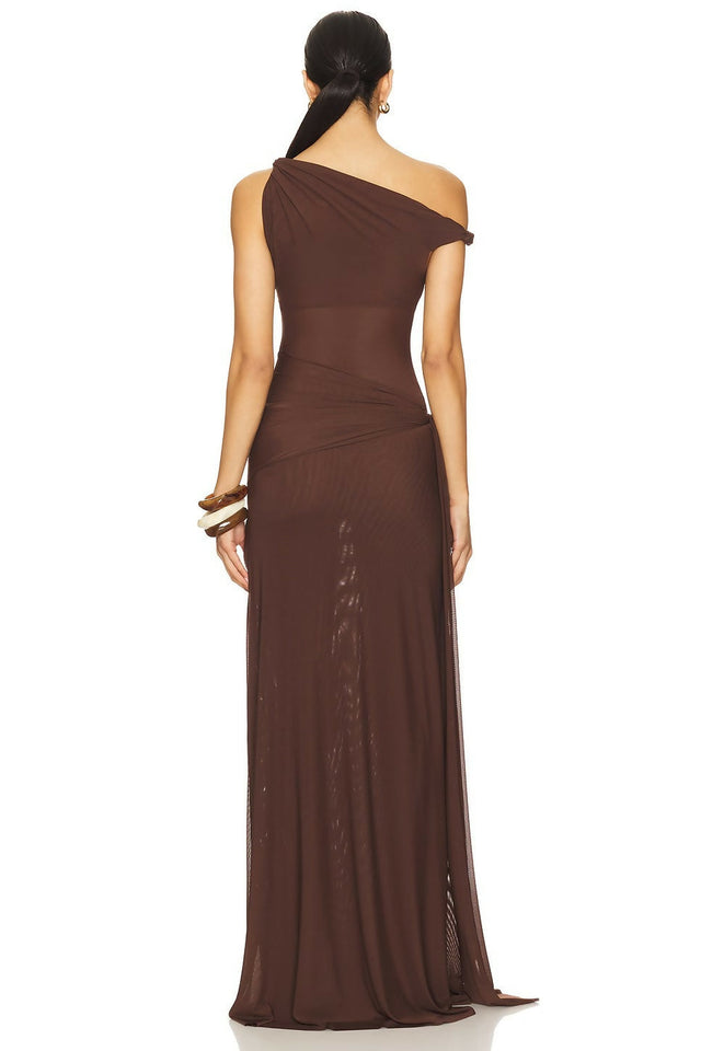 Misha Sisal Mesh Dress in Espresso - Dresses