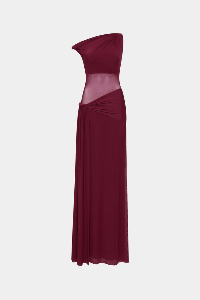 Misha Sisal Mesh Dress in Port - 8 / Red - Dresses