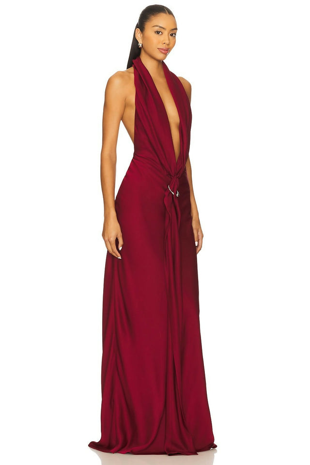 MISHA The ‘Donna’ Satin Dress Jester Red - Dresses