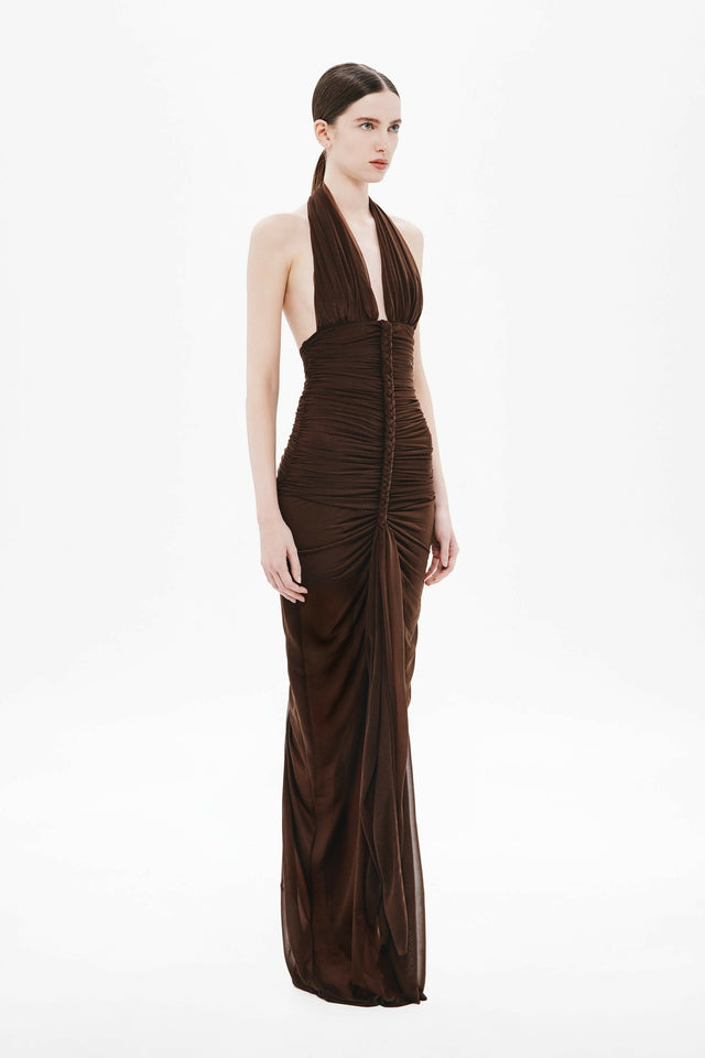 MISHA The Halsey Braided Dress - 8 / Browm - Dresses