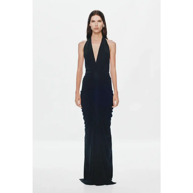 Misha Venus Gathered Cupro Dress Black XS - 6 / Black - Dresses
