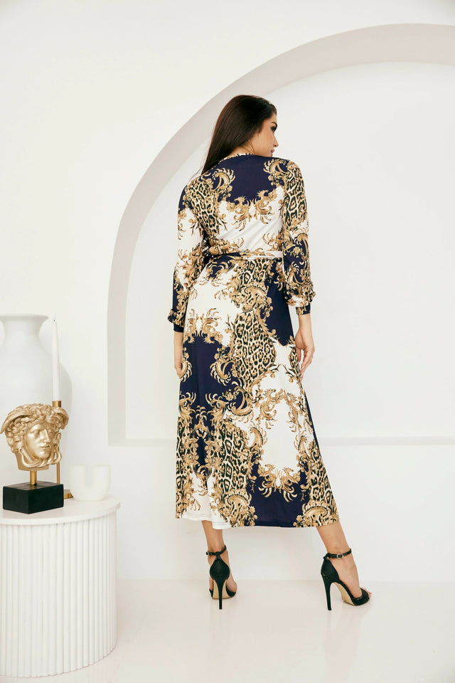 Mónica The Label Baroque Print Wrap Dress Size 12 - 12 / Print - Dresses