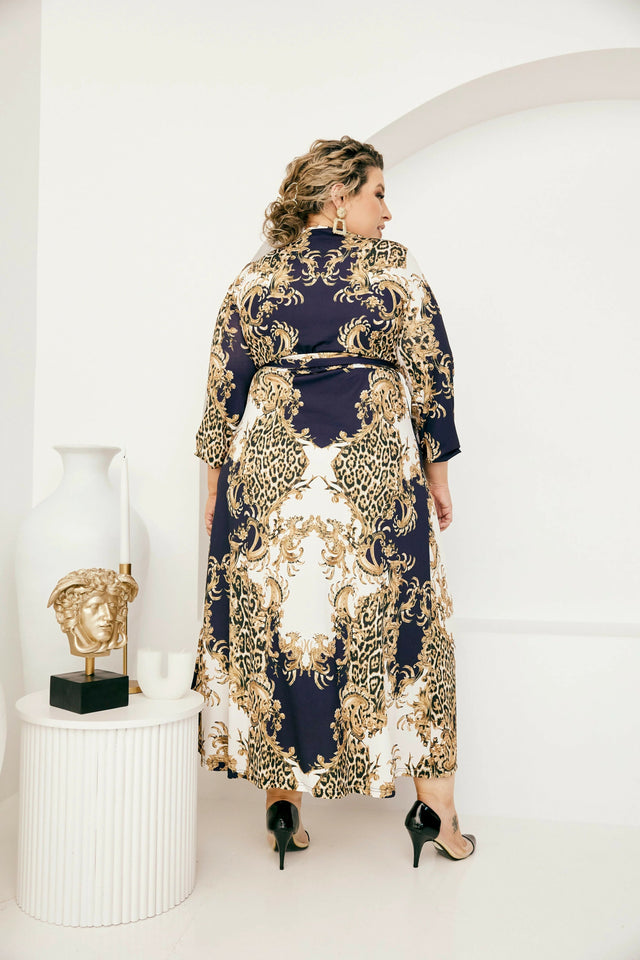 Mónica The Label Baroque Print Wrap Dress Size 20 - 20 / Print - Dresses