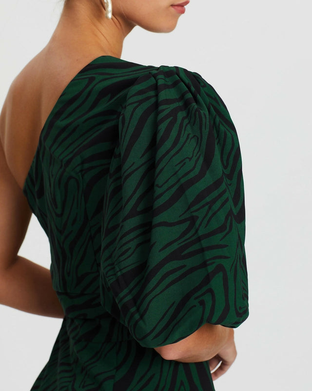 Mossman Dark Paradise Mini Dress Green Size 14 - Dresses