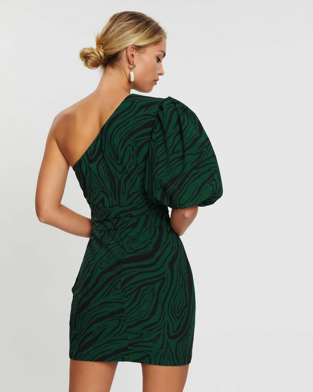 Mossman Dark Paradise Mini Dress Green Size 14 - Dresses