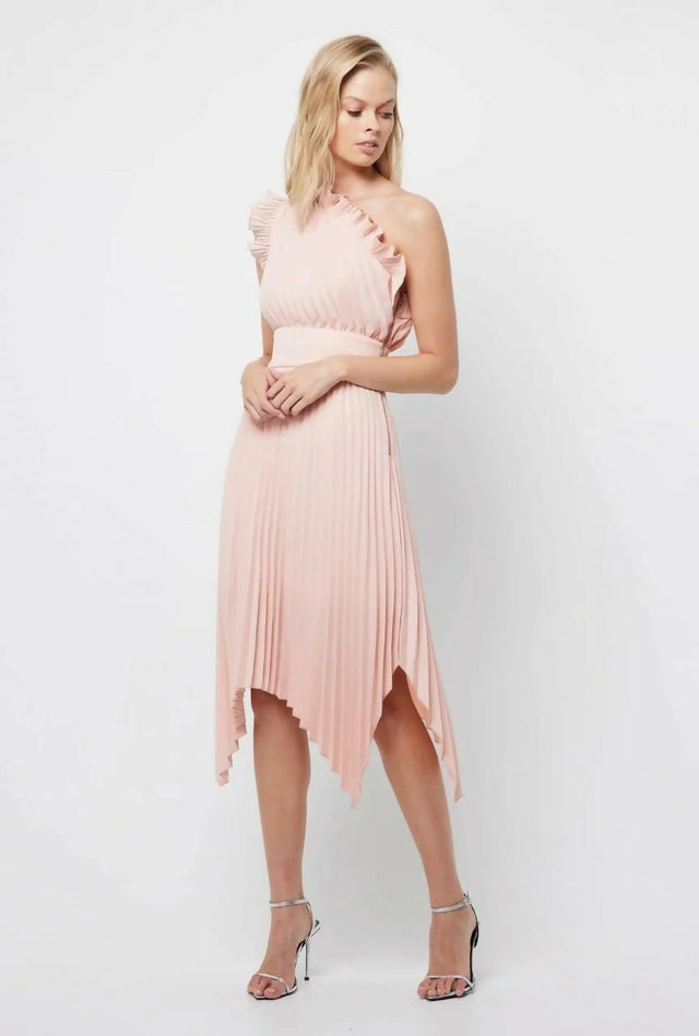 Mossman The Lady Like Midi Dress in Blush - 8 / Pink - Dresses