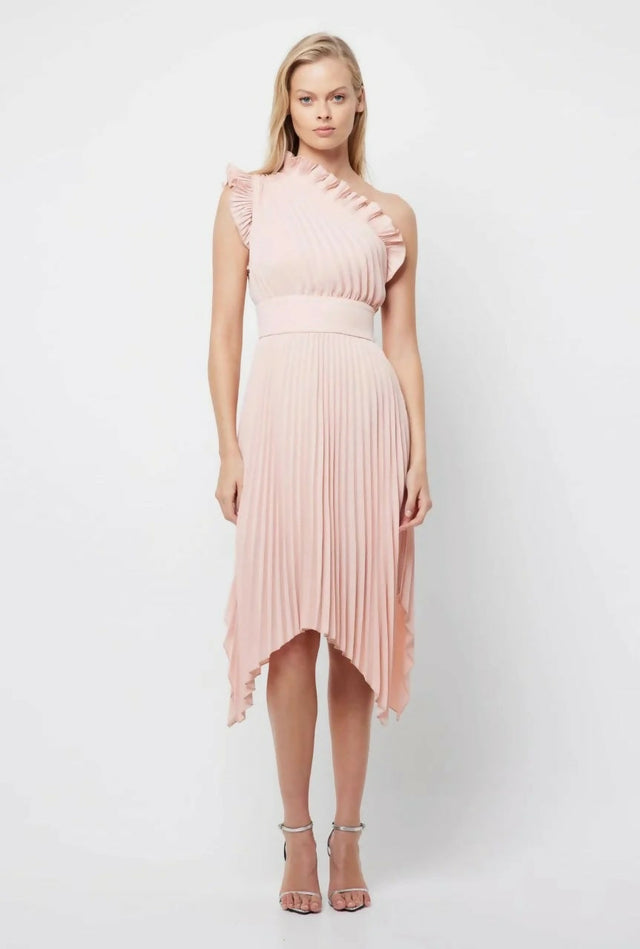 Mossman The Lady Like Midi Dress in Blush - Dresses