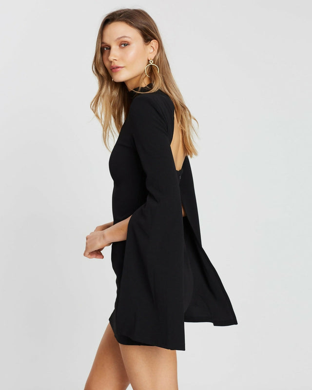 Mossman The Sense of Mystery Dress Long Sleeve Mini - 8 / Black - Dresses