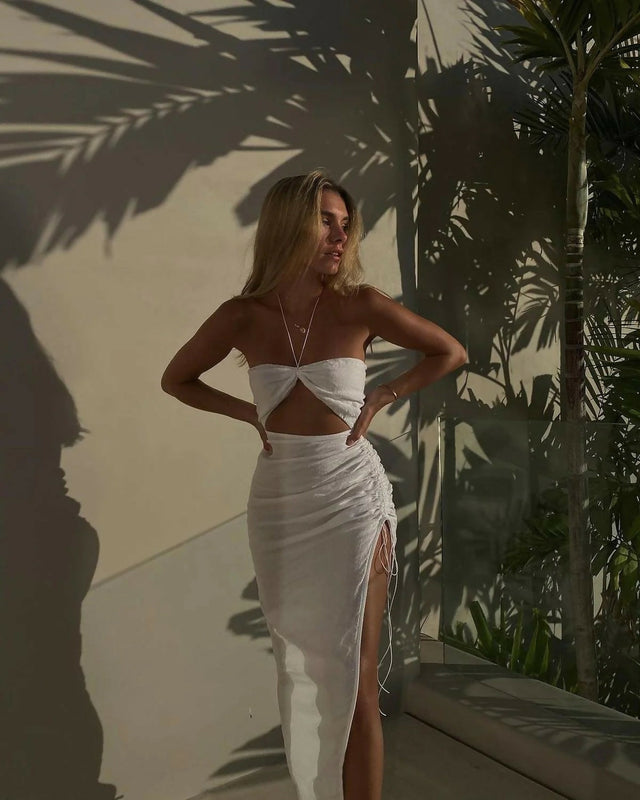 Natalie Rolt Aston Midi White - 6 / White - Dresses