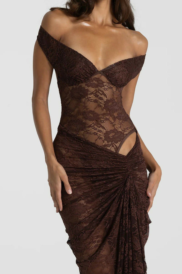 Natalie Rolt Aubrey Maxi Dress in Espresso - 6 / Brown - Dresses