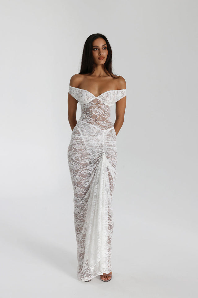 Natalie Rolt Aubrey Maxi Dress White - 8 / White - Dresses