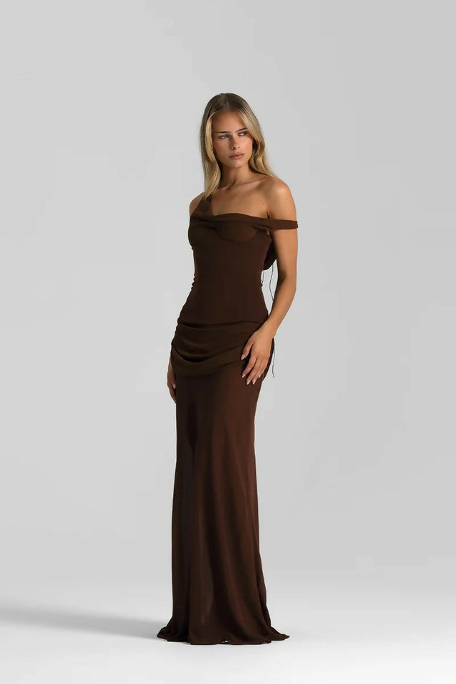 Natalie Rolt Cadence Gown Brown - Dresses