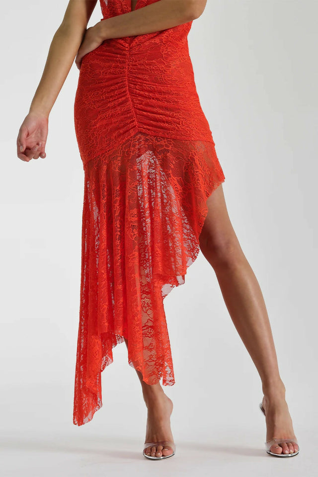 Natalie Rolt Hailey Midi Dress - 8 / Tangerine - Dresses